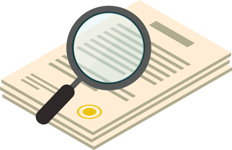 Lupă peste document de verificare financiară